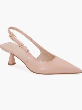 Berness Cassandra Slingback Kitten Heel Pump Beige